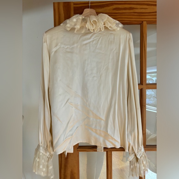 Vintage Mary Ann Restivo Silk Blouse Pierrot Collar Size 10 - Picture 16 of 16
